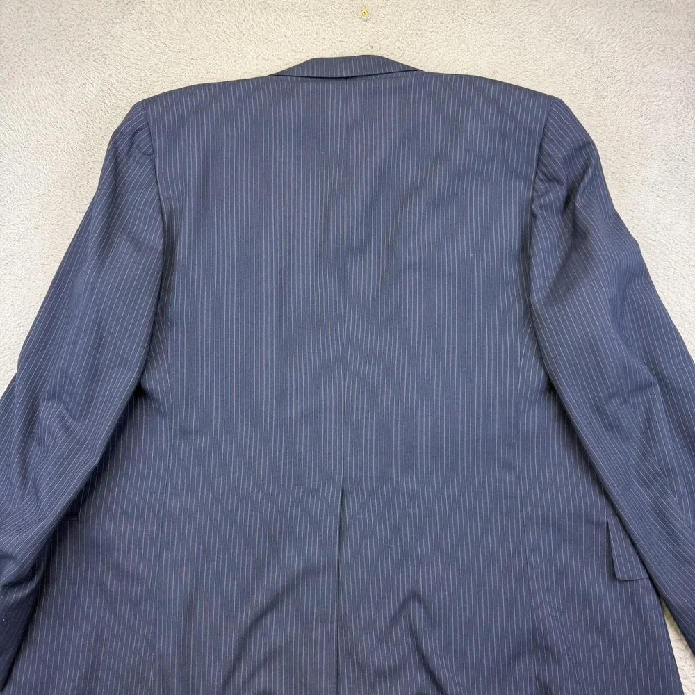 Hickey‎ Freeman Blazer Mens 44 Regular Blue Pinstripe Two Button Suit Jacket